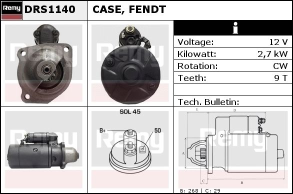 DELCO REMY Starter DRS1180